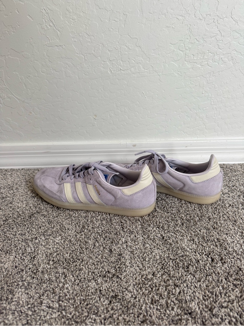 adidas Women's Suede Sneakers in Lavender and Cream